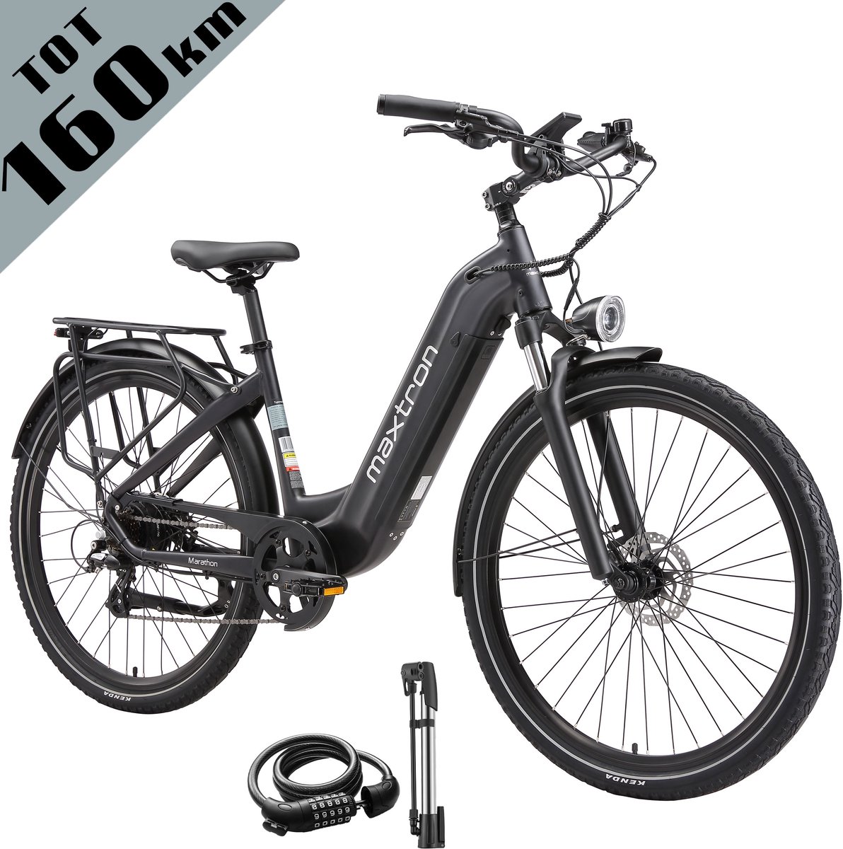 Elektrische Fiets – 790Wh Accu (21Ah) – Actieradius tot 160 km – 700C×50C Banden – Shimano 7 Versnellingen – Aluminium Frame – Verende Voorvork met Lock-out – Hydraulische Schijfremmen – Stadsfiets – Max. Belastbaar 120 kg – Zwartpaars