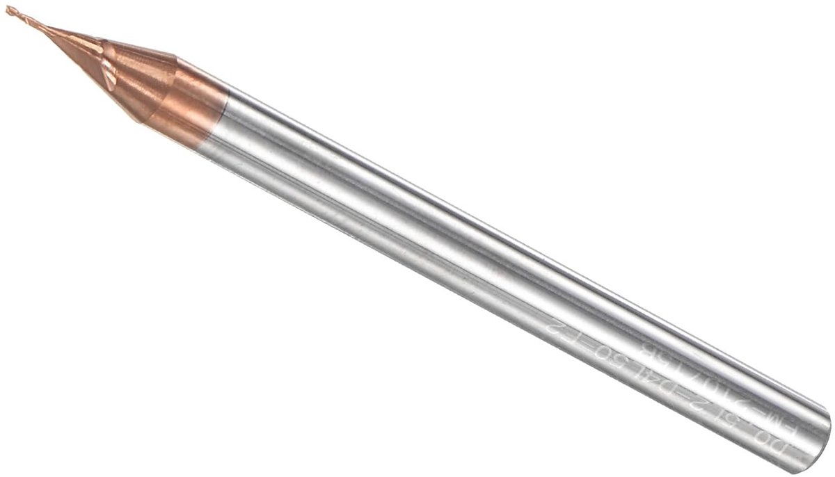 Vierkante freeskop, 0.5mm x 2mm, titanium coating voor lange levensduur, CNC routerbits met 2 snijkanten voor roestvrij staal, gietijzer en metaalbewerking