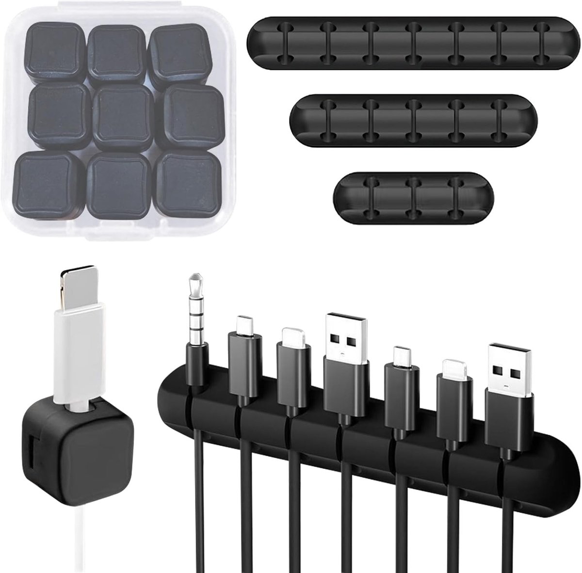 Kabelhouders en Klemmen voor Kabelbeheer, Zelfklevende Organizers voor Thuis, Kantoor en Auto, Desk Accessoires en Bedside Tafel Oplossingen