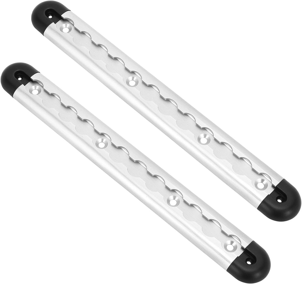 2 Stuks 30cm Aluminium Luchtvaartrail met Eindkappen, Bevestigingsrails voor Vrachtwagens en Campers, Ideaal voor Ladingbeveiliging