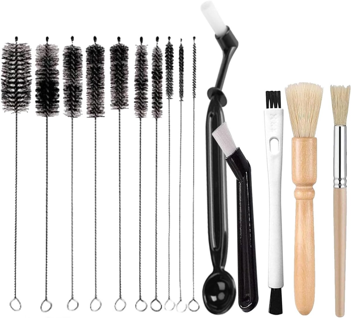 Complete Set van 15 Schoonmaakborstels voor Koffiemachines Barista Accessoires voor Espresso en Koffiezetapparaten
