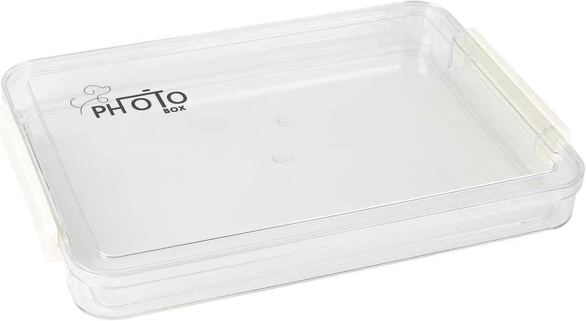 Grote Transparante Foto Box 34.5 x 23.5 cm met PP Plastic Deksel voor Postkaarten, Foto's en Herinneringen - Stofdichte Opbergdoos voor Thuis en Kantoor