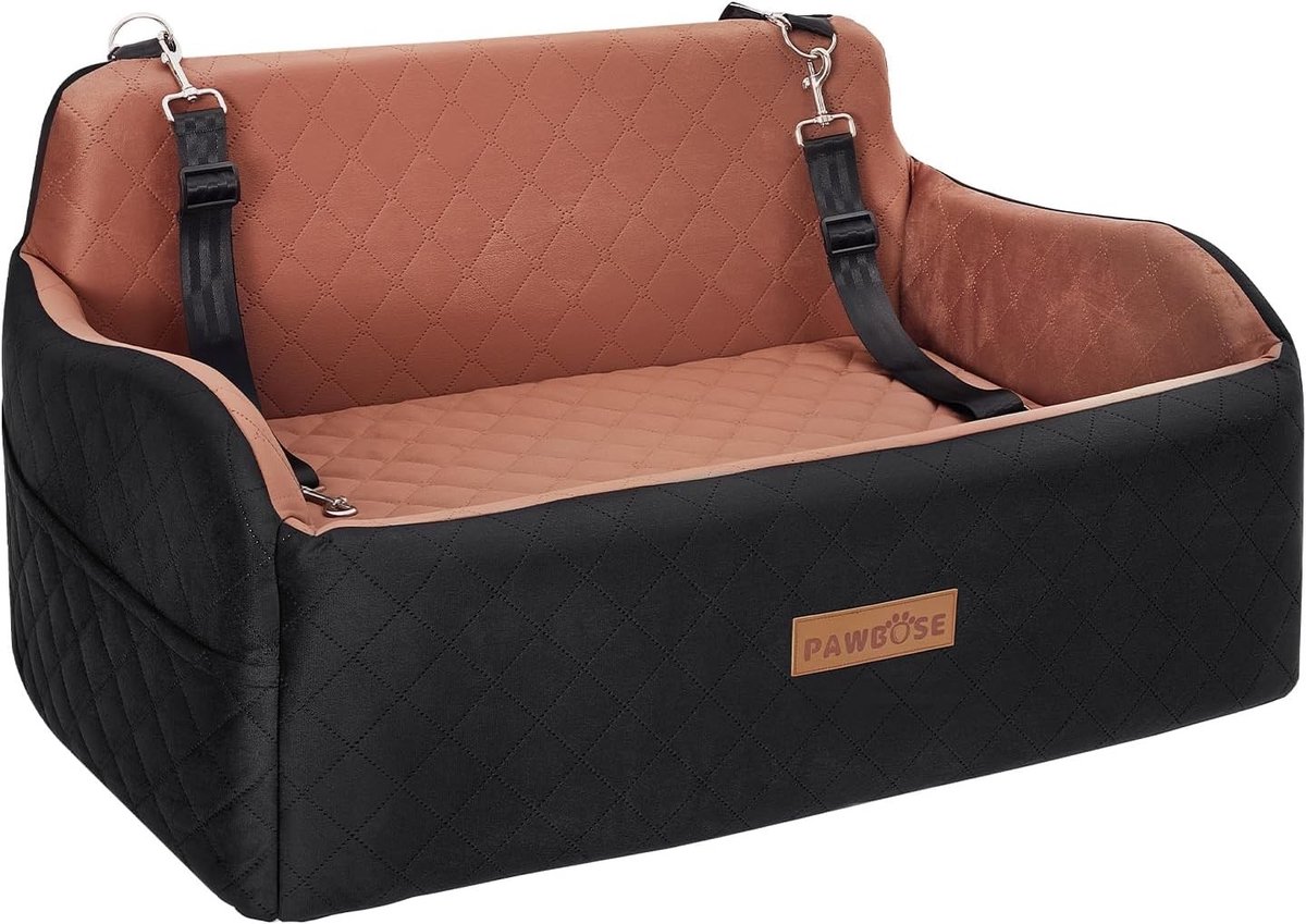 Hondenautostoel - Zacht Stof - Verstelbare Veiligheidslijn - Memory Foam - Voor Middelgrote en Grote Honden