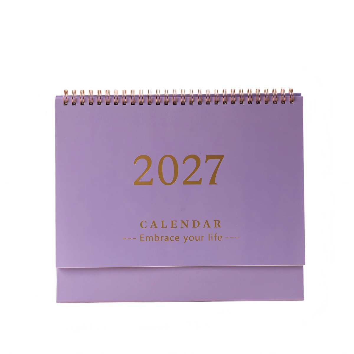 Bureaukalender 2026-2027 – Engelstalige Flipkalender – Bureauplanner met Grote Schrijfruimte – Maandplanner voor Kantoor, Studie en Thuis – Paars – 25 × 21 cm – 1 Stuk