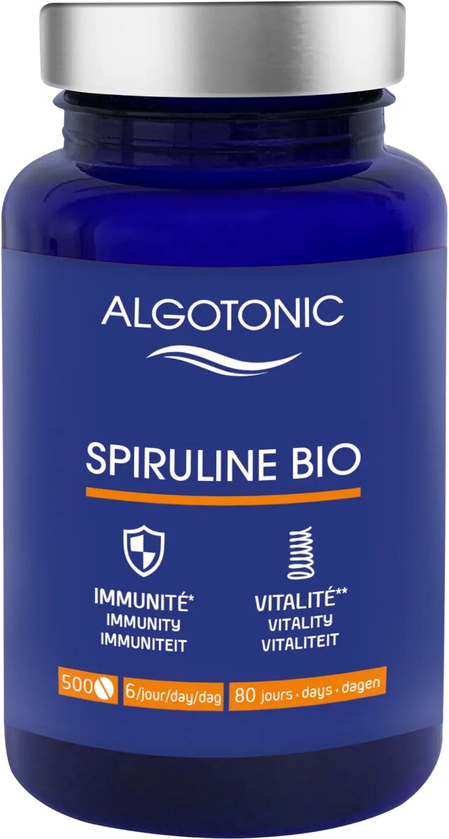 100% Pure Organische Spirulina Tabletten - Voedingssupplement - 500 Tabletten - 80 Dagen Kuur - Natuurlijk