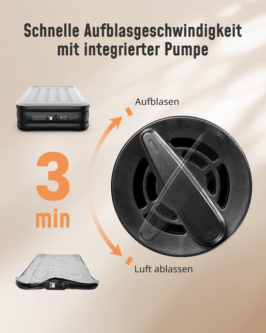 Luchtbed 2 Persoons met Ingebouwde Elektrische Pomp – Opblaasbaar Gastbed – 317 kg – 190 x 137 x 46 cm — afbeelding 2
