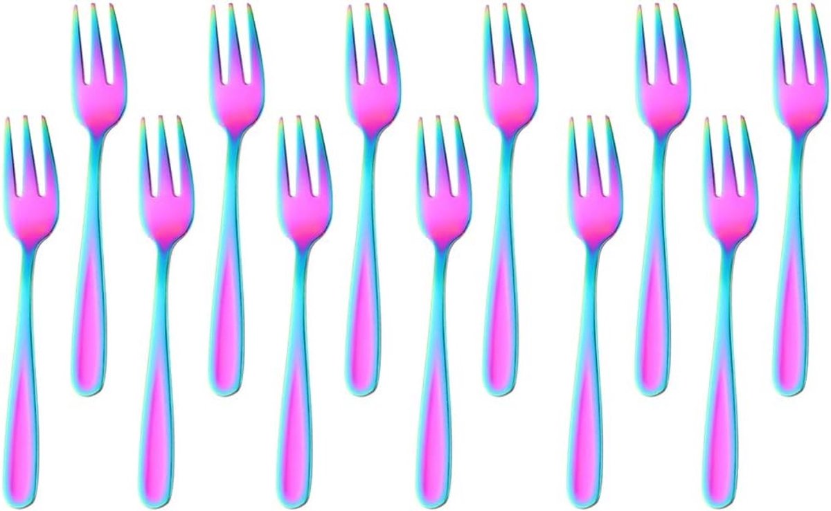 Taartvorken - Roestvrij Staal - Ergonomisch Design - Vaatwasmachinebestendig - Voor Taart en Dessert