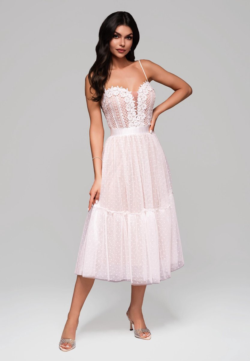 LARICA Jurk - Rits - Jurk Wit M