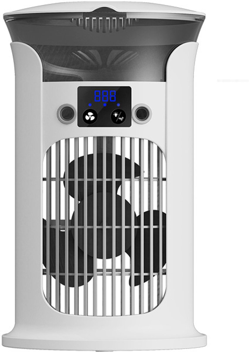 Mobiele Airco - 3-in-1 - 800ml - Kleine Airconditioning zonder Afvoer Slang - Draagbare Ventilator - 20 dB - 3 Functies & Snelheden - Luchtbevochtiger - Slaapkamer Kantoor Woonkamer - Wit