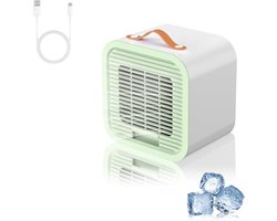 LISM-Draagbare airconditioner, stille mini-luchtkoeler met drie snelheden, USB-oplaadbare ventilator, Geschikt voor kantoor, slaapkamer, kamperen en buitengebruik.