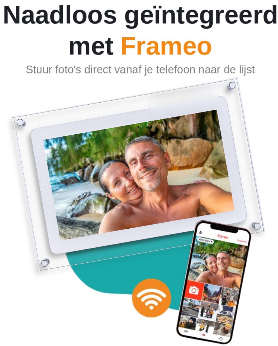 Pora&Co Digitale fotolijst 10.1 inch - Acryl - HD - IPS display - USB-C - Touchscreen thumbnail 2