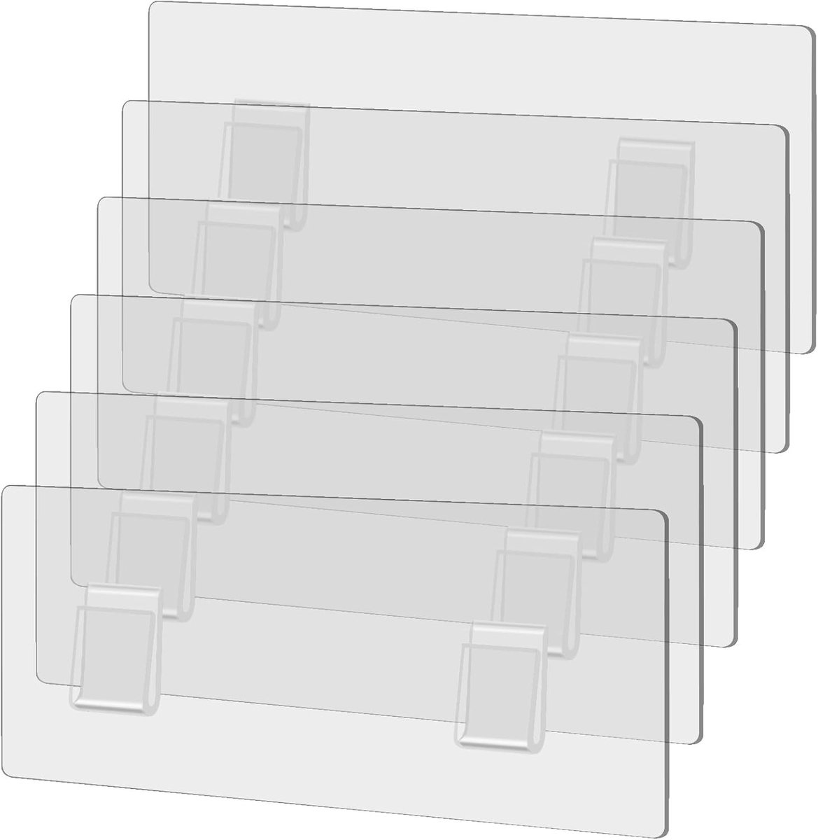 Sterke Zelfklevende Stickers voor Doucheplanken - 6 Stuks, Transparante Haakjes voor Makkelijk Ophangen zonder Boren, Ideaal voor Hoekplanken in de Douche