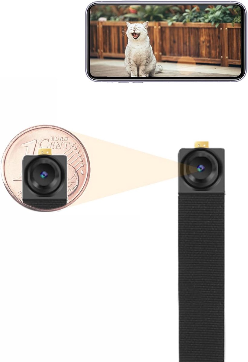 SnelShoppen - WIWACAM MW3 Mini Camera - HD Draadloze Beveiligingscamera met App, Draagbare Binnen Microcamera met Bewegingssensor, WLAN IP Camera, Ide