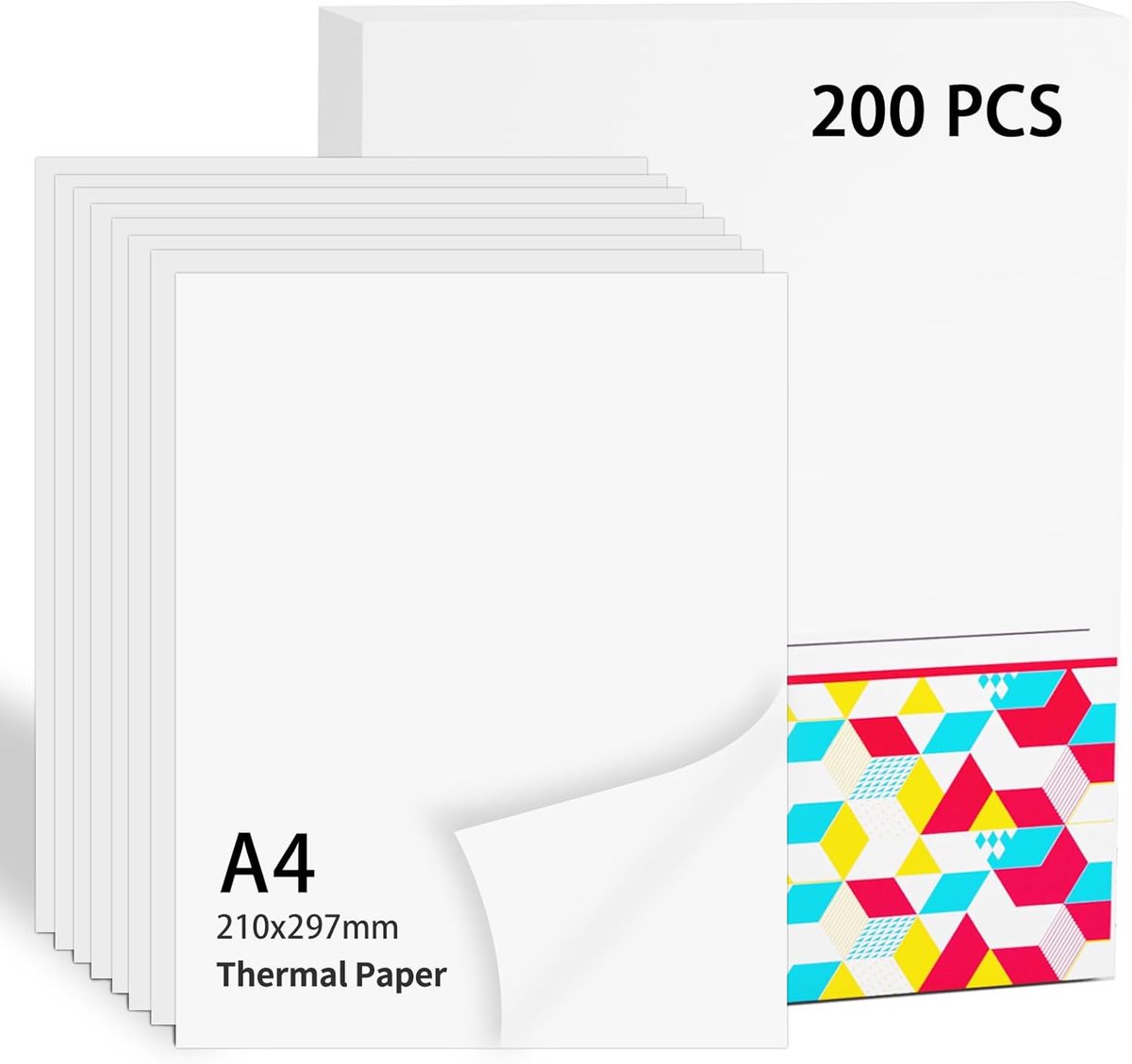 SnelShoppen - Thermal Paper A4 210mm x 297mm - 200 Vellen - Geschikt voor Mobiele Printers - Perfect voor Contracten, Foto's, Tekeningen en Huiswerk -