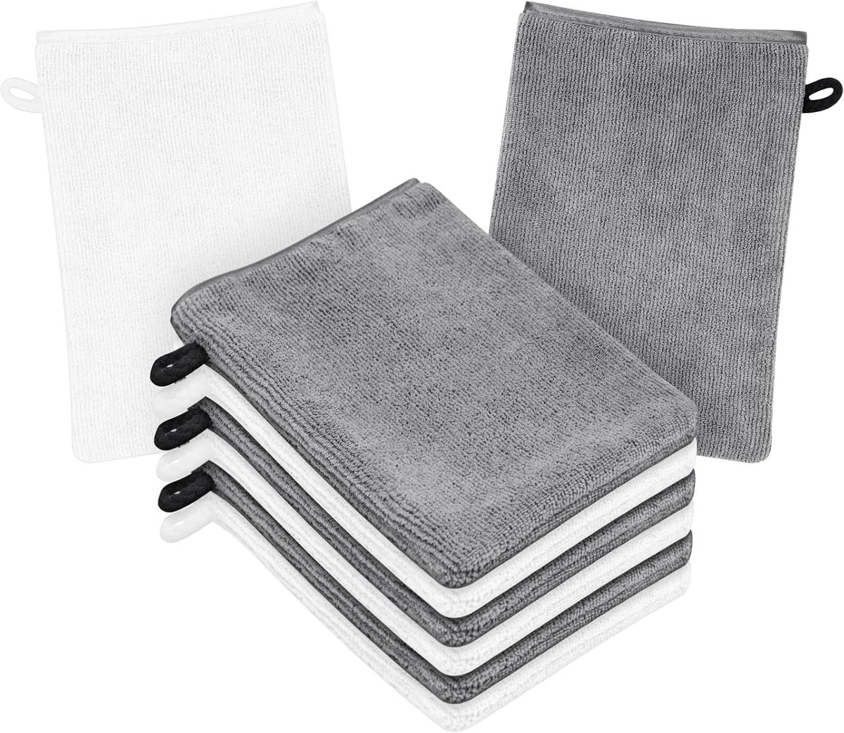 SnelShoppen - Microfiber Washcloths Glove 8pc - Flannel Zachte Douchehandschoenen 15x20cm - Herbruikbare Make-up Verwijderhandschoenen - Bad SPA Doek