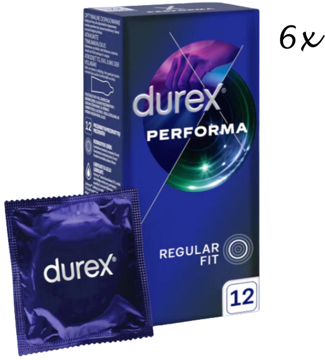 Durex Condooms - Performa - Extended Pleasure (Orgasme Vertragend) - 72 Stuks (6x12 stuks) - Discreet Verpakt
