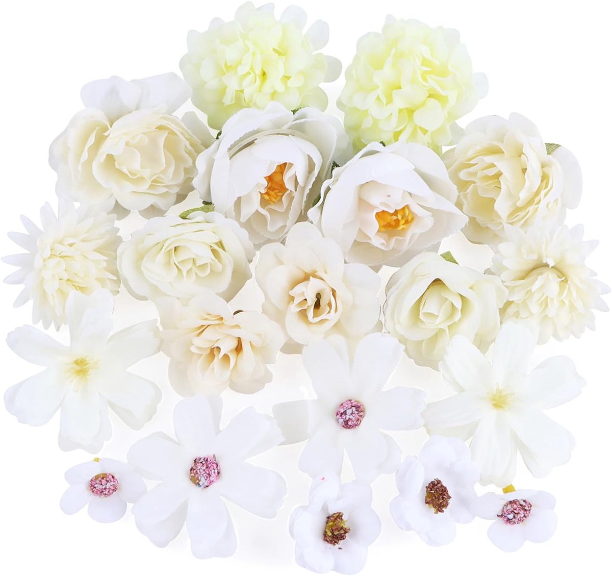 SnelShoppen - Kunstbloemen voor Decoratie, Zachte Stoffen Bloemen, Decoratieve Kunstbloemen voor Thuis, Bruiloft, Slingers, Scrapbooking, Knutselen, S