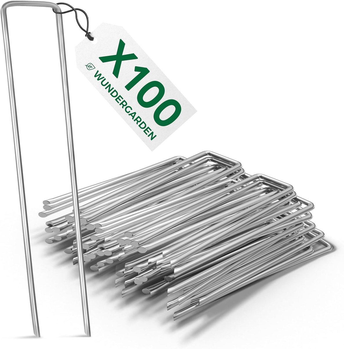 SnelShoppen - 100 Stuks Grondankers - Gegalvaniseerd Stalen Grondspijkers 150x25mm Ø2.7mm - Voor Tuin, Camping, Worteldoek en Gronddoek