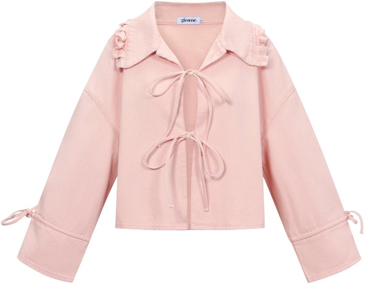 Comfortabel Dames 'Kiana' Jack met Strikdetails en Ruches - Roze - Maat M