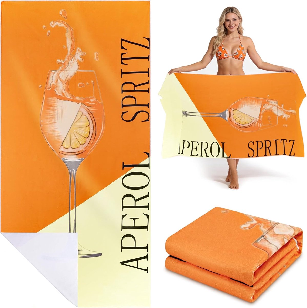 SnelShoppen - XXL Microfiber Strandhanddoek 90x180 cm - Zandbestendig, Lichtgewicht en Sneldrogend - Perfect voor Strand, Gym, Reizen en Zwembad - Ape