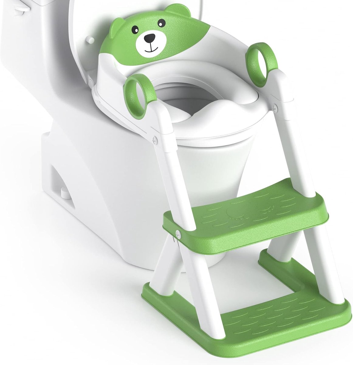 SnelShoppen - Potty Training Seat voor Kinderen, Toilet Bril voor Peuters, 2 in 1 met Splash Bescherming, Antislip Onderkant en Trap, Hoogte Verstelba