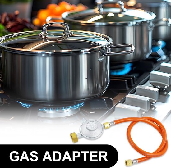 SnelShoppen - Gasdrukregelaar 50 mbar met 150 cm Gasleiding, Drukregelaar voor BBQ, Camping en Picnics, 1/4 Inch Aansluiting, Ondersteunt 1.5 kg/h van Snelshoppen — afbeelding 5