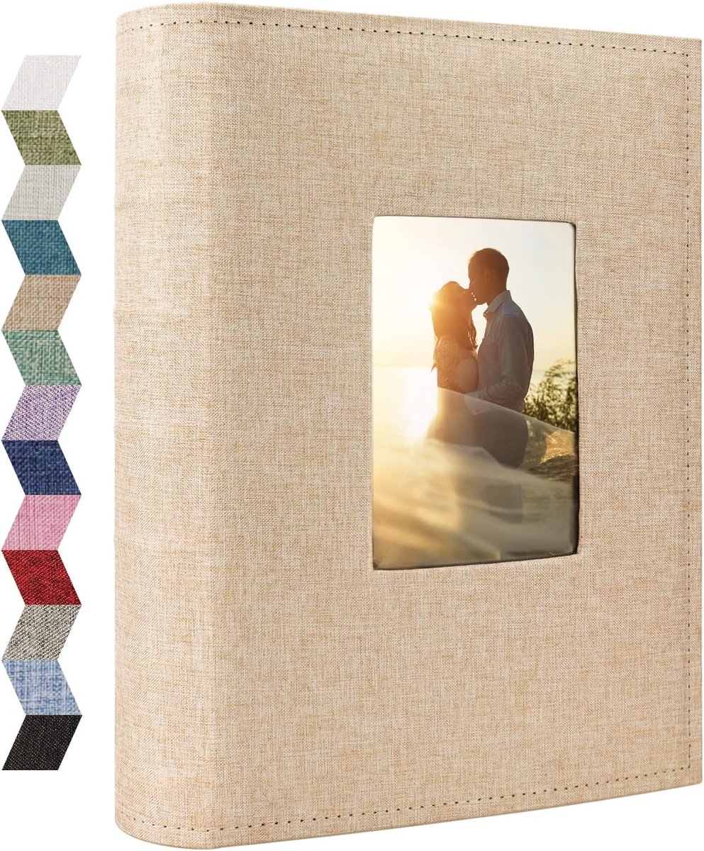 SnelShoppen - Fotoalbum 10x15 cm met 300 Pockets - Linnen Hoes - Grote Capaciteit voor Huishoudens, Bruiloften, Baby's en Vakanties