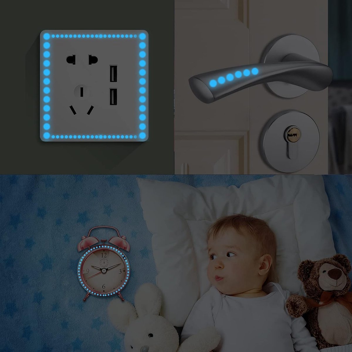 SnelShoppen - Luminous Stickers Wanddecoratie - 1175 Stuks Sterren en Maan - Zelfklevende Fluorescerende Muurstickers voor Kinderkamer - Glow in the D
