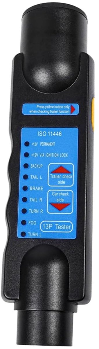 SnelShoppen - 13-Pin Plug Tester voor Auto's, Caravans, Motorhomes, Trailers - Universele 12V Verlichtingstest, Eenvoudig in Gebruik, Inclusief Testkn