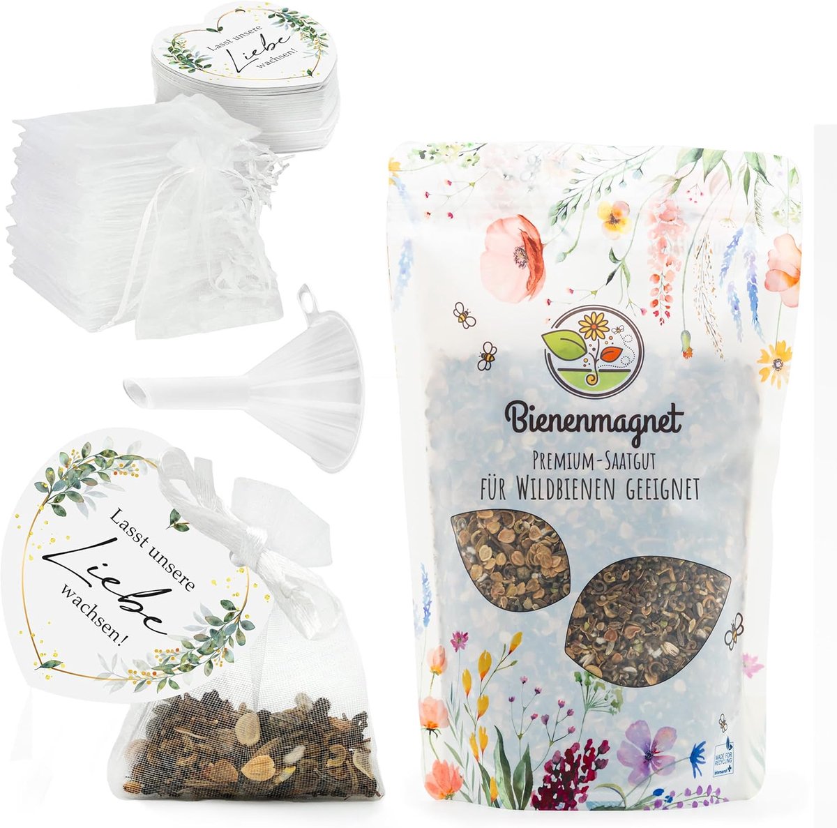 SnelShoppen - Wedding Flower Seeds Gastcadeaus - Uniek Trouwcadeau voor Gasten - Groei Onze Liefde Compleet Set (Set van 50)