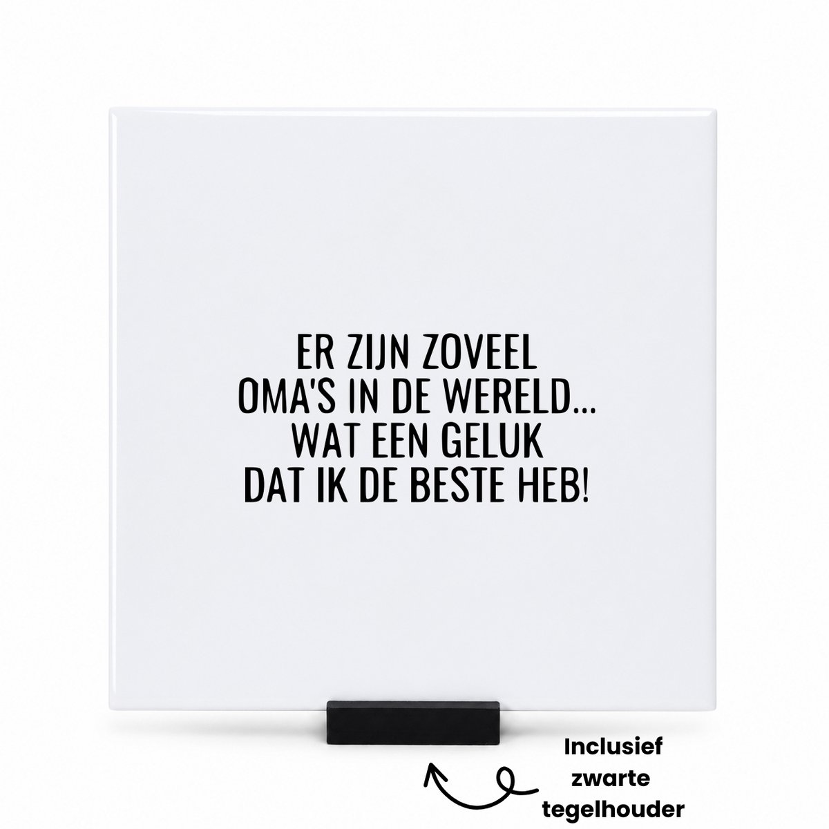 Hacebo er zijn zoveel oma's in de wereld... wat een geluk dat ik de beste heb tegeltje met tegelhouder - de liefste en beste oma - tegeltjes met tekst - cadeautje - verjaardagscadeau - verjaardag - cadeau voor oma - spreuktegels - 15x15 CM Wit