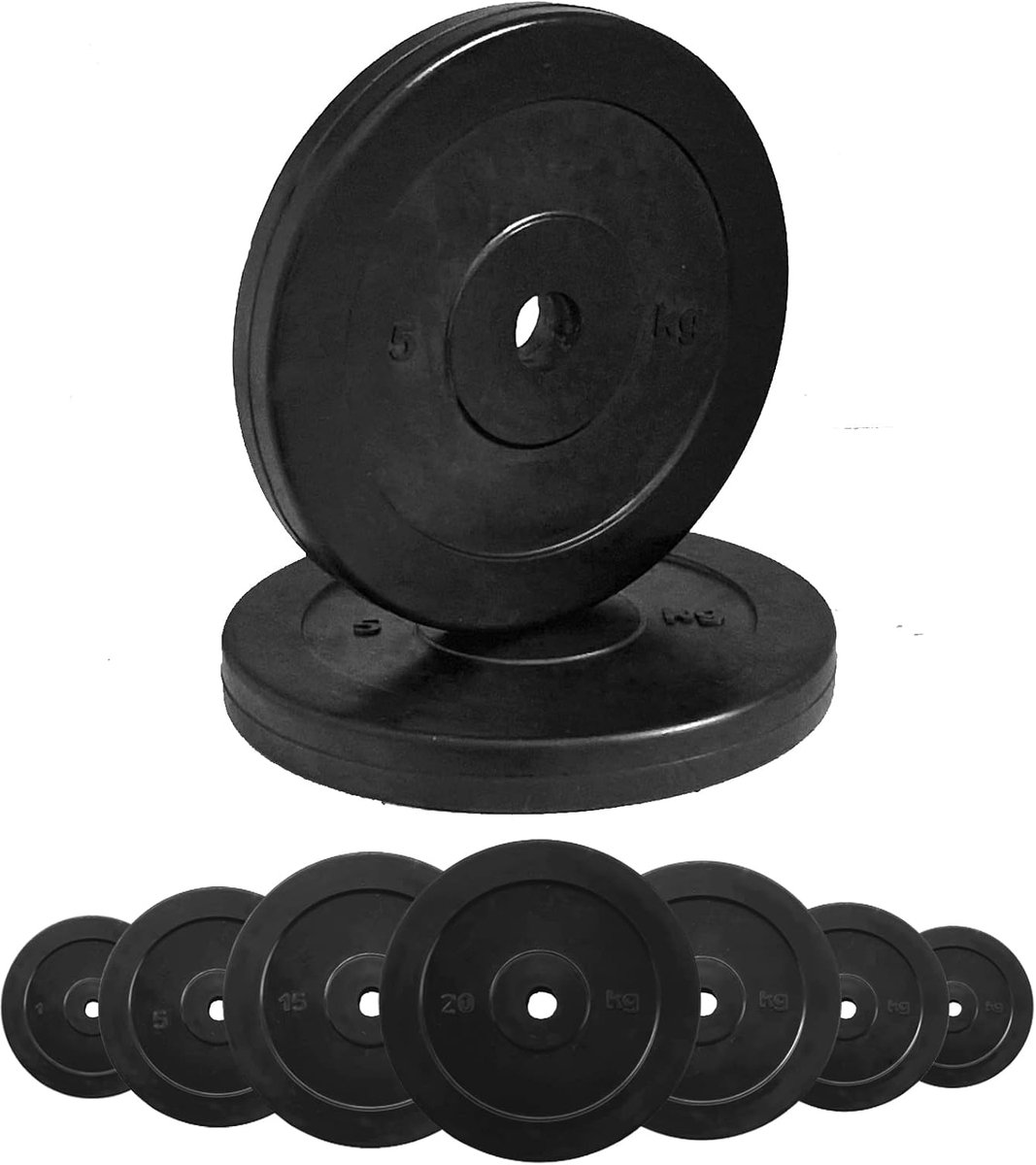 SnelShoppen - Rubberen Gietijzeren Halterschijven G5 HT SPORT Ø Gat 25 mm - Gewichten van 0,5 tot 20 kg voor Thuisgym, Sportschool en Gewichtstraining