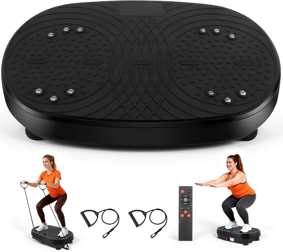 SnelShoppen - Vibration Plate, Vibrerend Fitness Platform voor Lymfedrainage, 120 Intensiteitsniveaus, Antislip Vibration Plate met Bluetooth Speaker