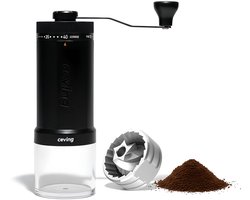 Ceving Mega handmatige koffiemolen - 60 gram capaciteit - 40 externe maalstanden - Conische RVS maalschijven voor meerdere koppen koffie
