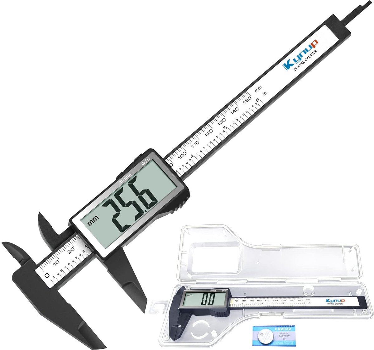 SnelShoppen - Digitale Schuifmaat 150mm met Groot LCD Scherm, Millimeter/Inch Conversie, Lichtgewicht Meetinstrumenten voor Precisie Metingen in Keuke