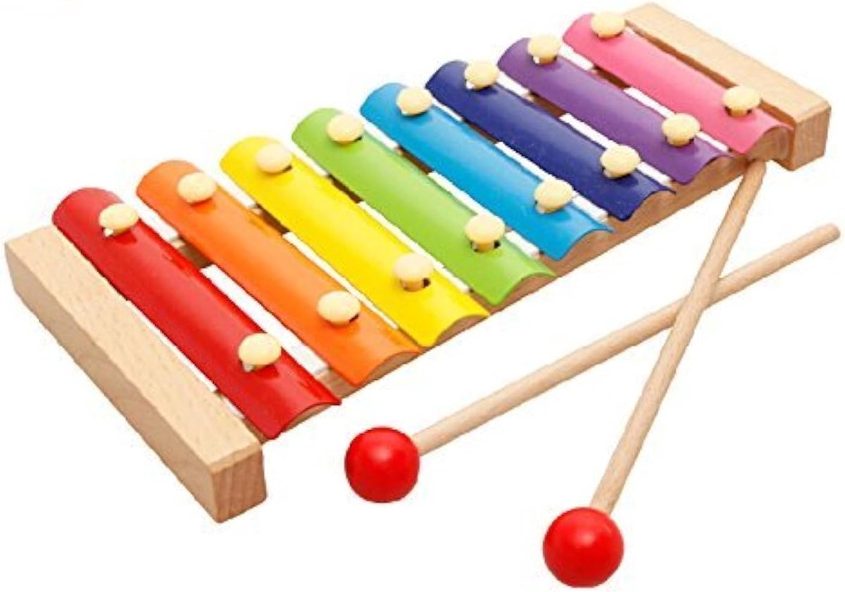 SnelShoppen - Houten Xylofoon Speelgoed met 2 Houten Stokken - Muzikaal Speelgoed voor Kinderen - Veilig en Duurzaam Houten Speelgoed - Perfect voor P