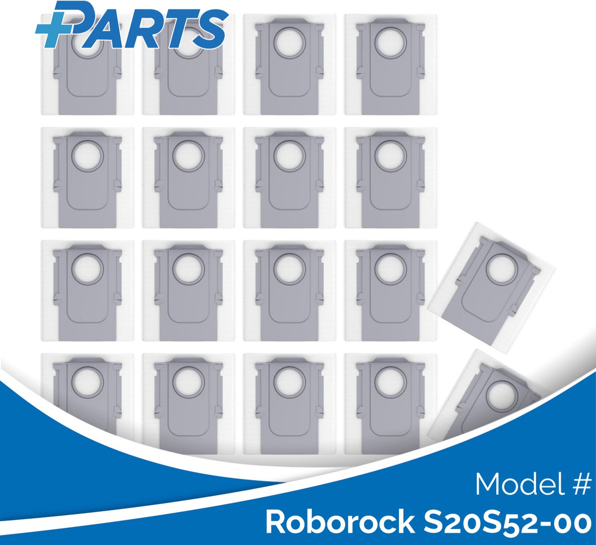 Roborock S20S52-00 Stofzakken (18 Stuks, Plus.Parts® alternatief voor 8.02.0239)
