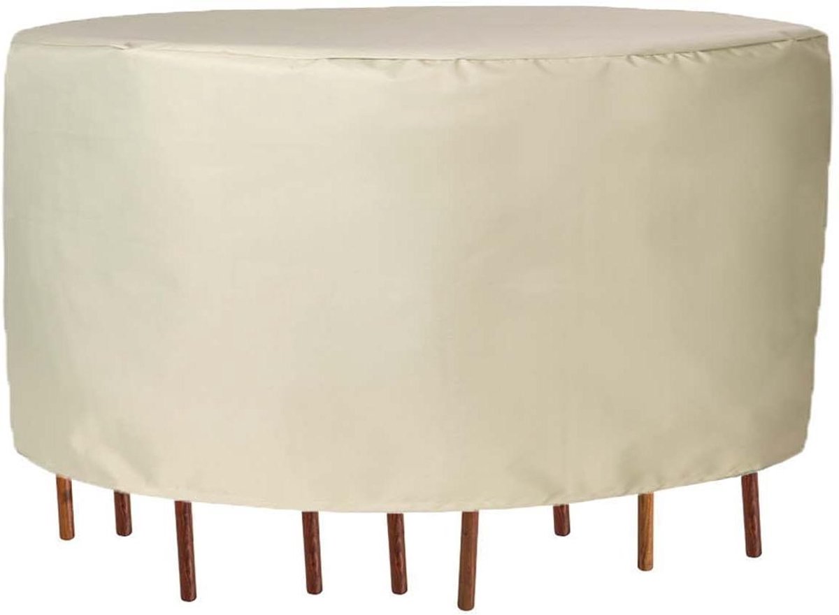 Terrastafelhoes Rond - Tuinstafelhoes Waterdicht - Meubels Beschermen - 420D Nylon Oxford - 100 x 90 cm - Zwart