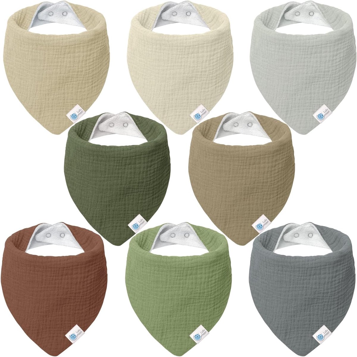 Thijox - Slabbetje Baby Mousseline Driehoeksdoek voor Jongens en Meisjes - 8 Stuks, Veelzijdig en Stijlvol voor Elke Gelegenheid