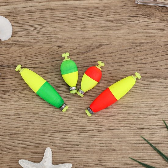 Thijox - 12st Dobbers EVA Verzwaarde Vissersdobbers met Kliksluiting voor Panfish, Baars, Bluegill en Crappie - Geel, Rood, Groen - Perfect voor Visse van Thijox — afbeelding 2