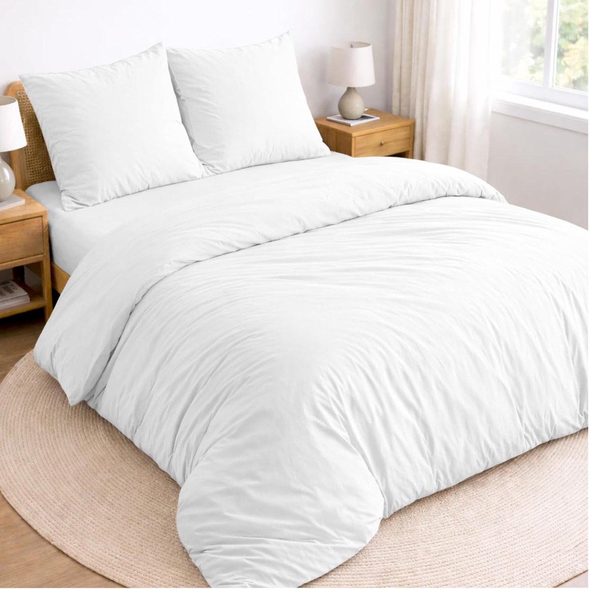 SnelShoppen - Twinzen 4-delig Beddegoed Set 180x200 cm - Dekbedovertrek 220x240 cm, Hoeslaken 180x200 cm, 2 Kussenslopen 65x65 cm - Microfiber, Oeko-T