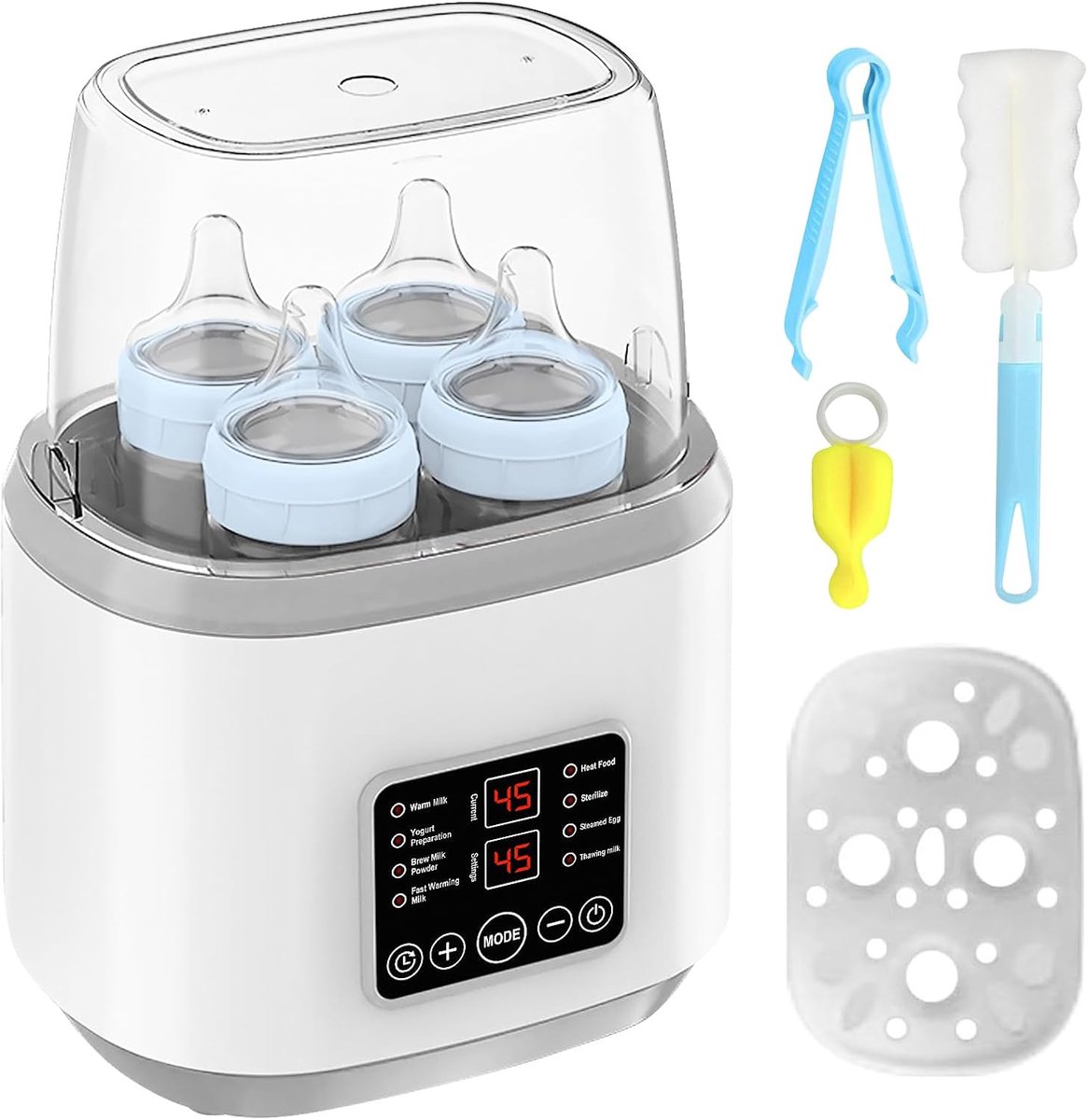 SnelShoppen - Bottle Warmer Baby 8-in-1 Sterilisator met Tijdschema, Stoomsterilisatie, 24 Uur Warmhoudfunctie, Flessenwarmer voor Babyvoeding en Yogh