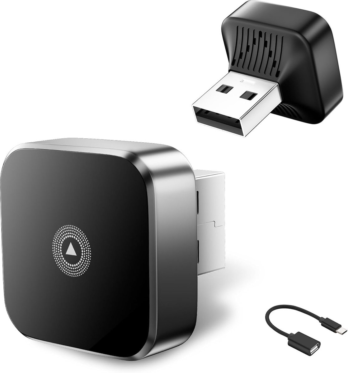 SnelShoppen - Upgrade Wireless Android Auto & CarPlay Adapter 2-in-1, Supersnel & Stabiel, Type-C Adapter, Plug & Play, Voor iPhone iOS 10+/Android 11