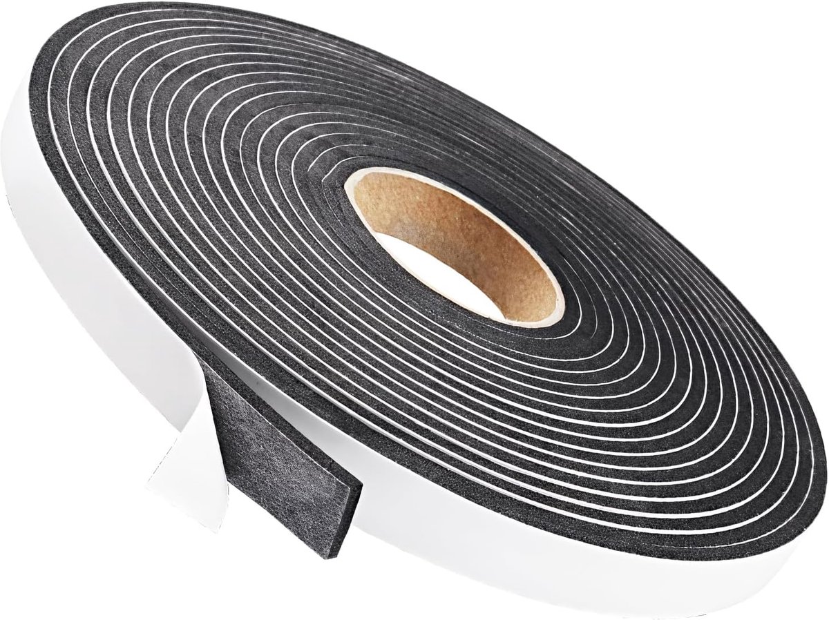 SnelShoppen - Zelfklevende Sealing Tape 3 mm x 15 mm x 10 m - Hoogwaardige Foam Rubber Isolatieband - Weerbestendige Dichtingsoplossing voor Deuren, R