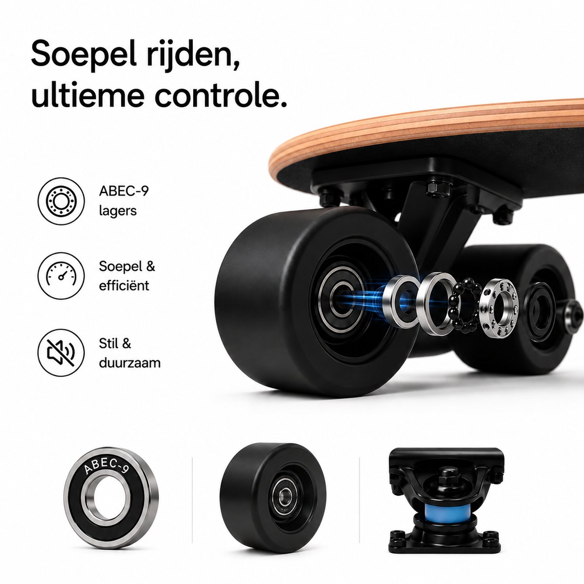 Suotu Skateboard - Longboard - 104.5x25x10cm - ABEC-9 - Schokabsorptie - Jongens - Meisjes - Volwassenen Skateboards — afbeelding 2