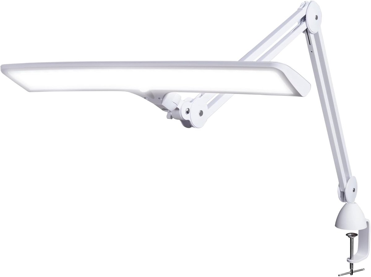 Thijox - Daylight Sneeuw E35500 Professionele Werkstationlamp Dimbaar, Verstelbare Kap, Perfect voor Werkruimtes, Snijtafels, Tekentafels en Bureaus