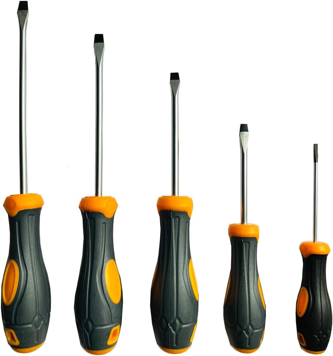 SnelShoppen - 5-delige platte kopschroevendraaier set - precisiegereedschap 3x75mm, 5x75mm, 6x100mm, 6x125mm, 6x150mm - chroom-vanadium staal voor thu