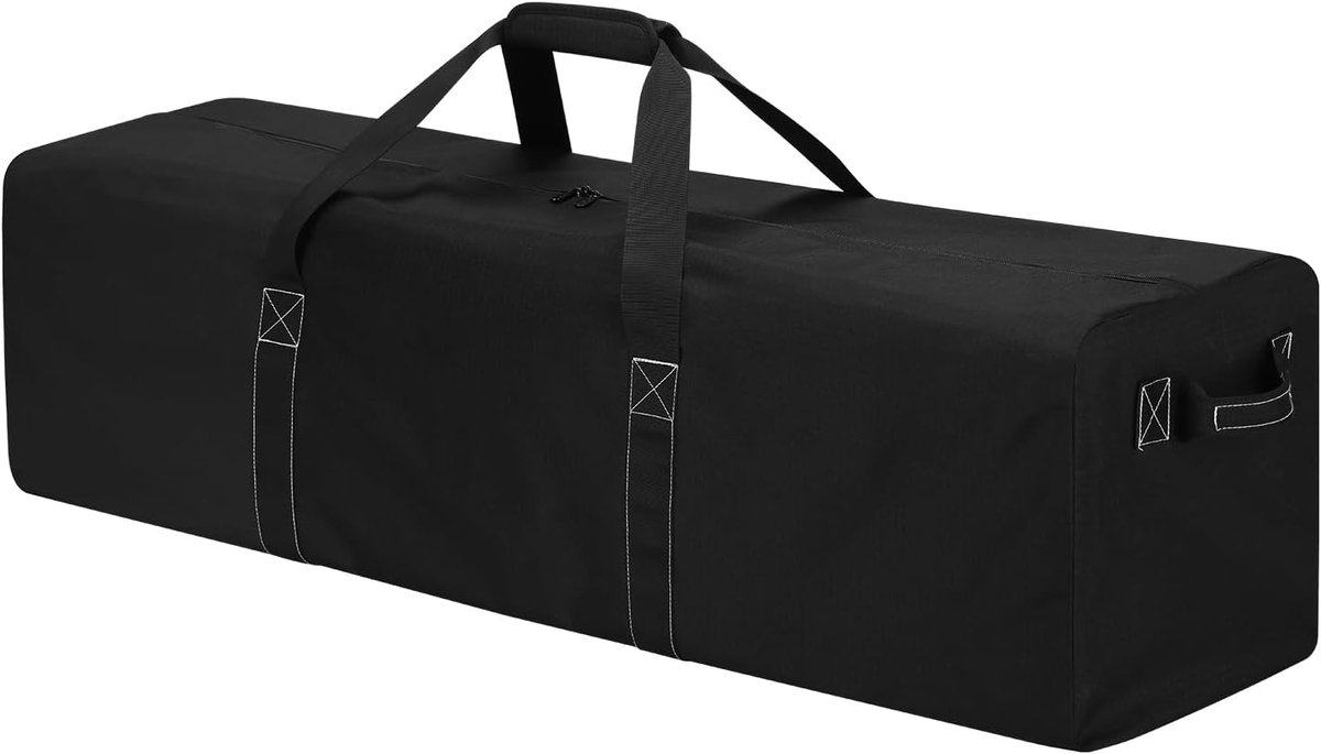 SnelShoppen - Grote Reis Duffelbag voor Kamperen en Sport - 165L Capaciteit, 121x36x36 cm, Zwart, Met 2 Handgrepen, Ideaal voor Tenten en Kampeerspull