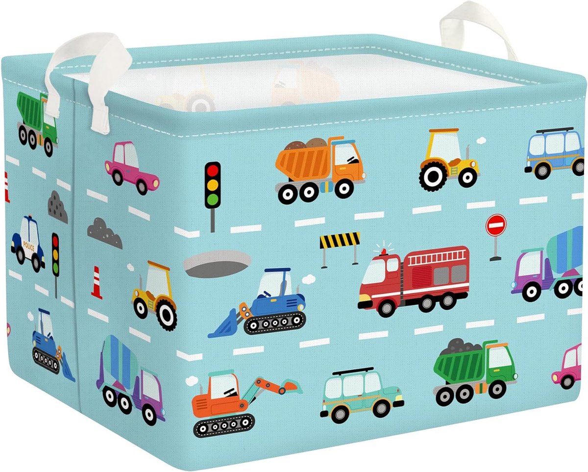 SnelShoppen - Vouwbare Kinder Wasmand 36 Liter - Speelgoed Mand Brandweer, Klussen, Opslag voor Speelgoed, Kleding, Knutselspullen, Jongens, Badkamer,