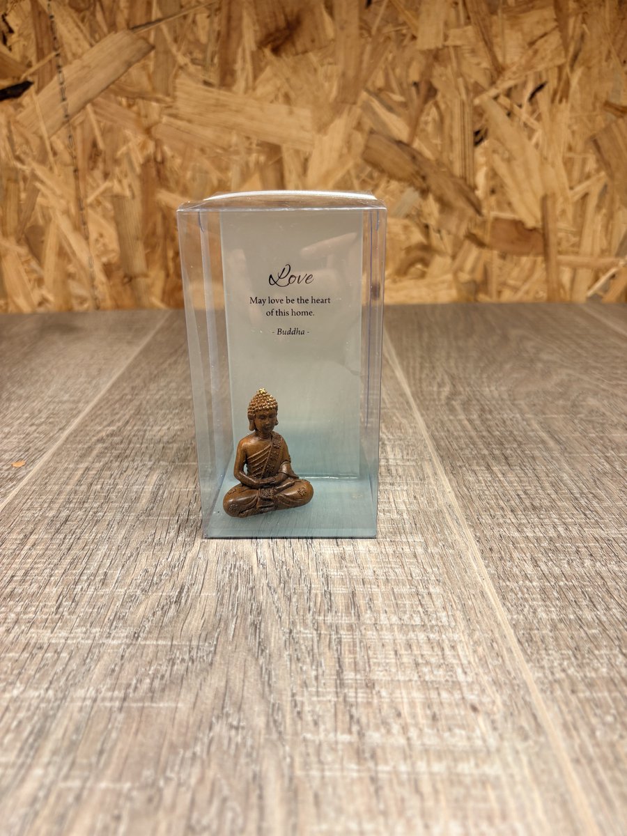 Boeddha Waxinelichthouder Love – Glazen Windlicht met Inspirerende Tekst – Cadeau & Tafeldecoratie
